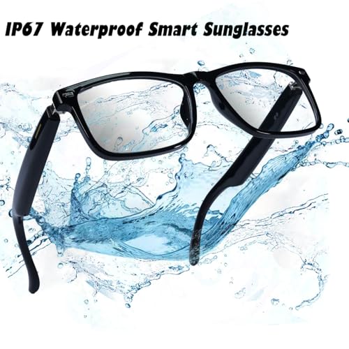 Image of AI Smart Glasses, Anti Blue Light Bluetooth Translation Glasses with 164 Hands-Free Calls & Audio Multifunctional Smart Sunglasses for Men Women Travel Trade Business (KL07-Black-Color-Change-Lens)