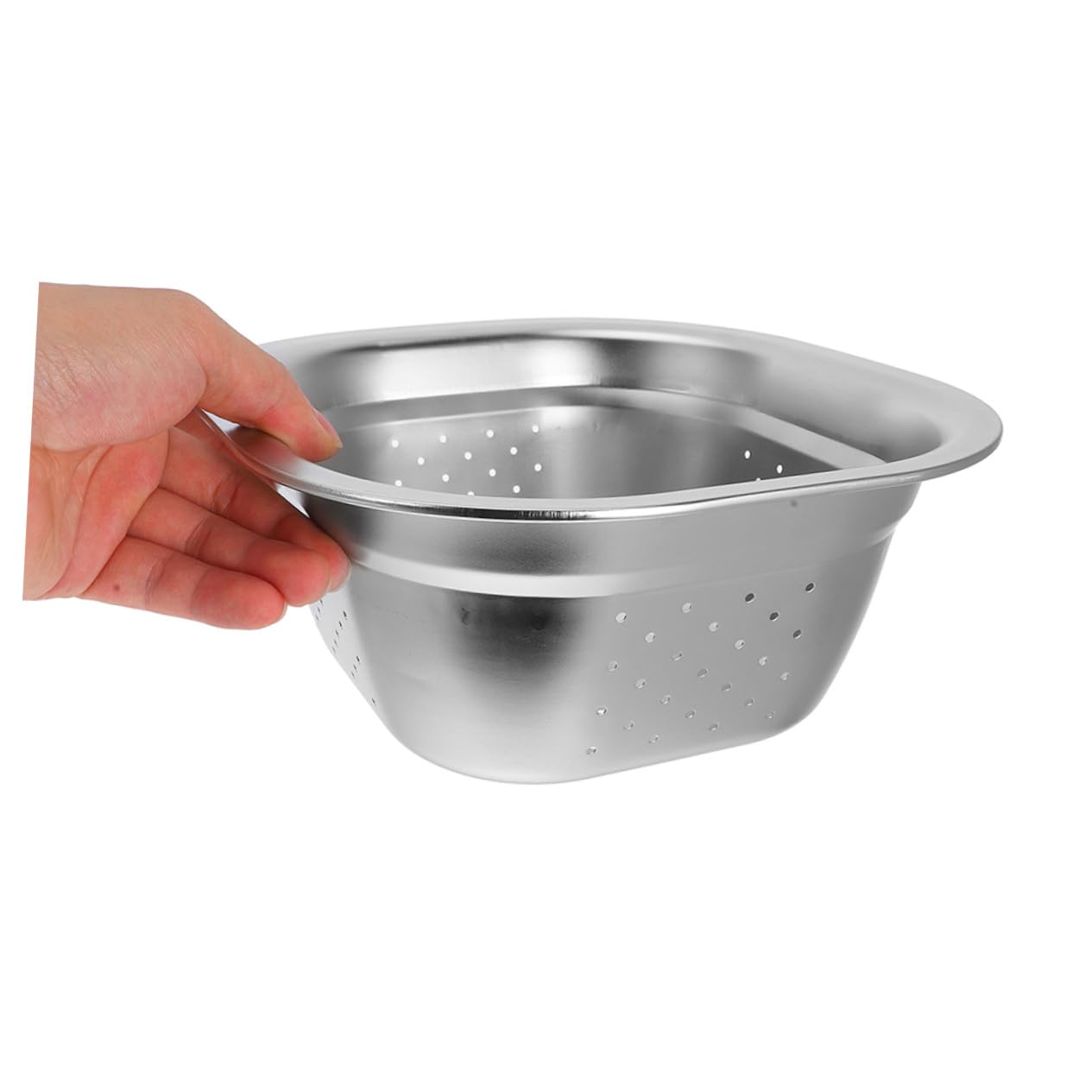 Colador Cuadrado de Acero Inoxidable 2piezas para Cocina y Hogar | Plata, Drenaje Fácil y Diseño Multifunción, Uso Versátil para Verduras y Arroz, Formato Compacto
