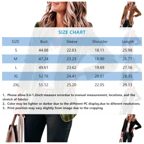 Womens Velvet Blazer Open Front Suit Jacket Work Office Velour Coat - image 6