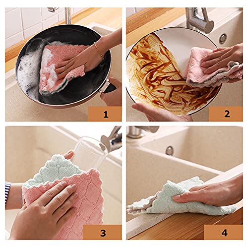 Paño de Limpieza de Microfibra Trapos Absorción de Agua Antiadherente Lavado de Aceite Toalla de Cocina Herramientas domésticas Limpieza Herramientas de Limpieza-Mezcla de Colores 26x16,50pcs