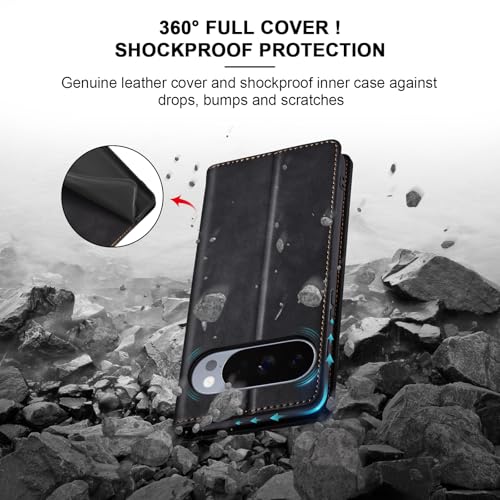 Image of Jasonyu Flip Wallet Case for Google Pixel 10 /10 Pro 5G,Black