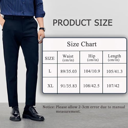 HAGOT Pantaloni Chino Uomo, Pantaloni Pantaloni Elasticizzati Slim-Fit Casual da Uomo, Pantaloni da Lavoro Casual Formali, Pantaloni Chino Comodi da Esterno con Tasche