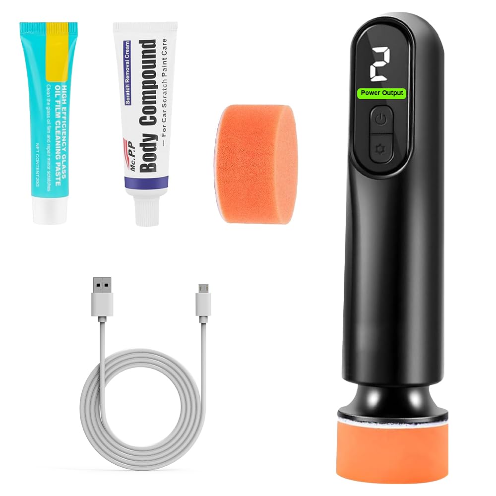 Lucidatrice Auto Senza Fili, Kit Mini Lucidatrice Auto con 3 Marce, Batteria Ricaricabile Al Litio 2000mah, Mini Lucidatrice Rotorbitale per Lucidare e Riparare i Graffi Sulle Auto
