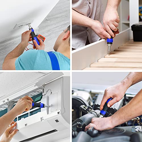 Image of SHARDEN Ratchet Screwdriver 13-in-1 Ratcheting Screwdriver Multi-Bit Screw Driver Multitool All in One with Torx Security, Flat Head, Phillips, Hex, Pozidriv and 1 /4 Nut Driver