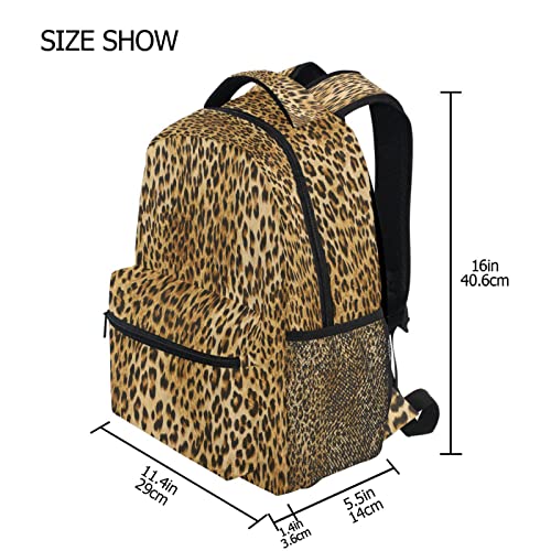 Vdsrup Vintage Leopard Print Backpack For Girls Kids Boys Chic Animal Print School Book Bag Waterproof Student Laptop Backpacks College Carrying Bags Casual Durable Lightweight One Size #TOP2