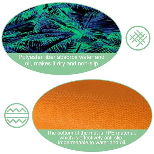 Tapis de cuisine absorbant lot de 2 design tropical pour protéger le sol de la buanderie