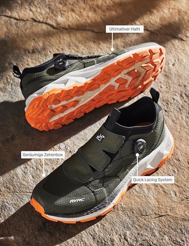 RevolutionRace Ease Walking Shoes für Herren, Wanderschuhe mit Fitgo-System, Forest Night, 45