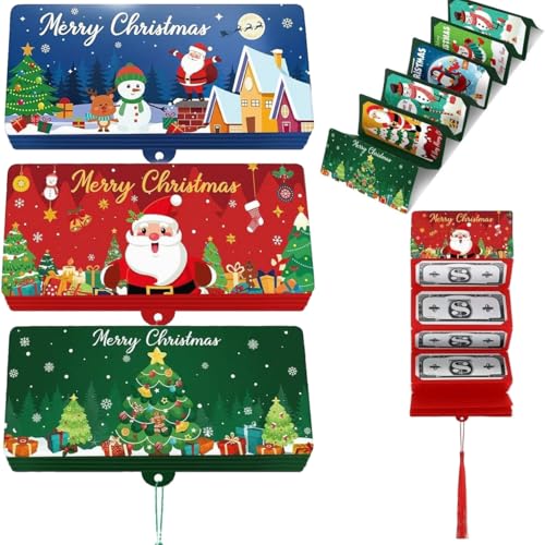 El Mejor Listado de Soportes para tarjetas de navidad los mejores 5. 44 aeaarvged 2026 - Sobres de regalo en efectivo para Navidad, paquete de 3 unidades, clip de dinero sorpresa con 10 ranuras, soporte para tarjetas sorpresa de Navidad, sobres de...