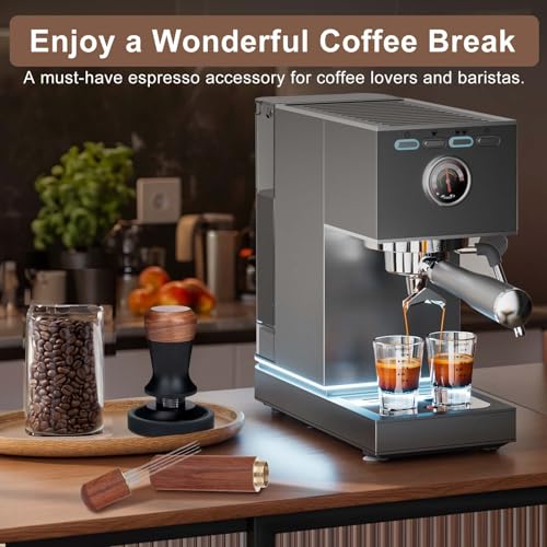 Miniatura 7 de Foyucool Prensador De Café Profesional 51mm, Tamper Con Resorte Calibrado Y Mango Ergonómico, Incluye Agitador 6 Agujas Y Alfombrilla, Ideal Para Baristas Y Amantes Del Espresso