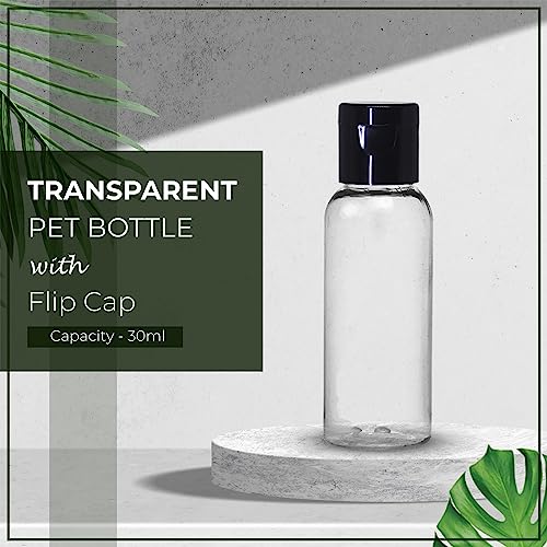 nsb herbals 30ml Empty Clear Plastic Bottles Refillable Travel Size Cosmetic Containers Small Leak Proof Squeeze Bottles with Black Flip Cap for Toiletries, Shampoos, Lotions, Creams (6) - Image 4