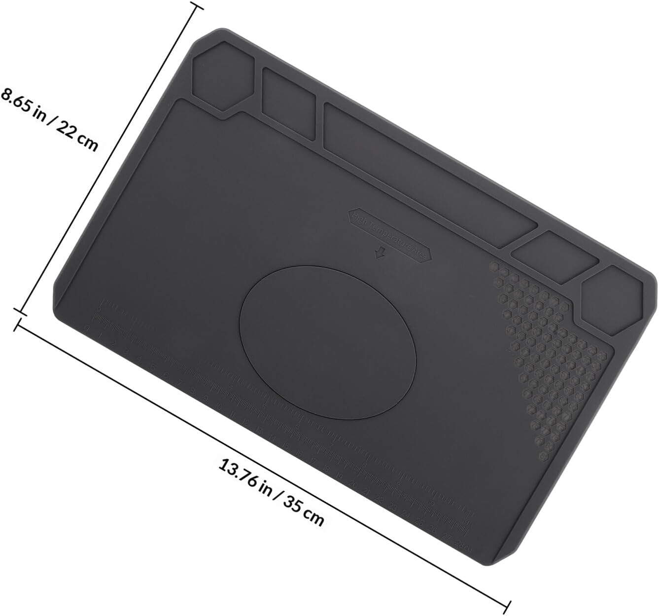 Toddmomy Silicone Heatproof Electronics Repair Mat with Magnetic Sections, Anti-corrosion High Temperature Resistant Slip Mat for Soldering and Maintenance Workbench