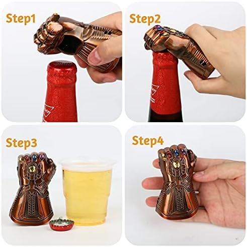 EDATOFLY Thanos Glove Bottle Opener, Beer Bottle Opener Beer Bottle Cap Remover Tool Marvel The Avengers 4Endgame Bottle Cap Opener Gift for Men, Father, Beer Lovers