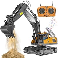 ADTHLIER Remote Control Excavator Toy for Boys 6-11 yrs Old,11-Channel RC Excavator Toy,with Metal Shovel,2.4Ghz RC Construction Vehicle,Ideal Gifts for Kids on