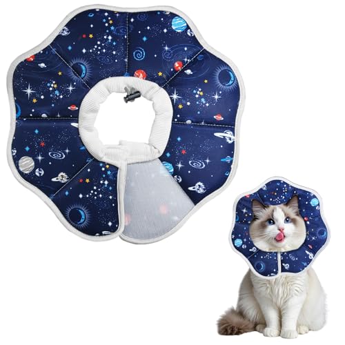 Halskrause Katze,Einstellbarer Halskrause Katze Halsband,Wiederherstellung Halsband Weich Kragen Cone Nach Operation und Verletzungen für Welpen, Kleine Hunde und Katzen