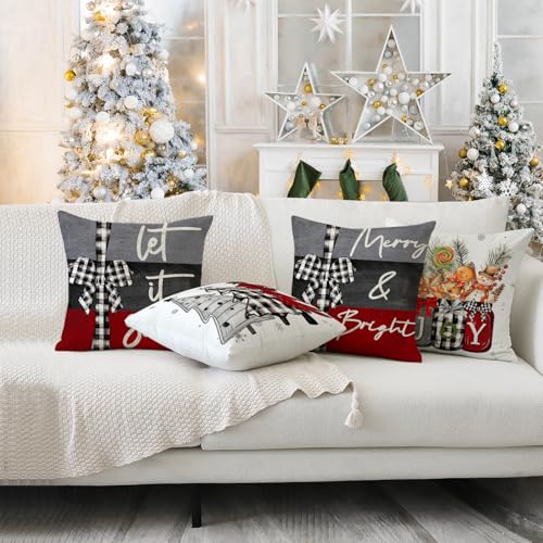 Artmag-18×18-Inch-Christmas-Throw-Pillow-Covers-Merry-Christmas-Joy-Xmas-Trees-Red-and-Black-Decorative-Winter-Holiday-Cushion-Case-for-Coach-Sofa-Set-of-4 Artmag 18×18 Inch Christmas Throw Pillow Covers Merry Christmas Joy Xmas Trees Red and Black Decorative Winter Holiday Cushion Case for Coach Sofa Set of 4