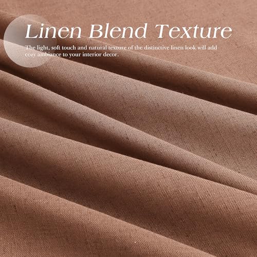 Image of Extra Long Cappuccino Linen Curtains 108 Inches Length for Living Room Sheer Grommet Light Filtering Privacy Neutral Drapes Luxury Modern Rustic Window Curtain for Bedroom Dining Room 52x108, 2 Panel