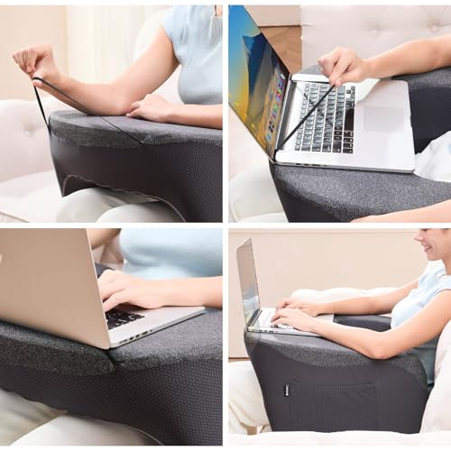 Image of cooloo8 Reading Pillow, Lap Desk, Laptop Pillow for Lap, Large Gaming Pillow for Reading, Working, Gaming or Sitting in Bed Floor Couch(Dark Grey)