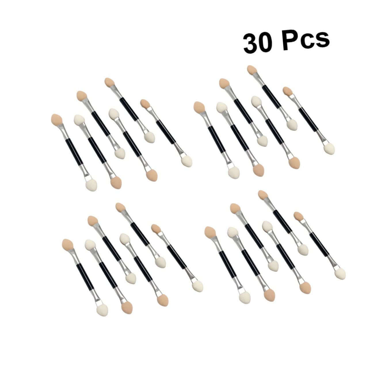 DOITOOL 30-piece Double-ended Eye Shadow Brush Set Makeup Eyeshadow Applicators for Women Portable Lightweight Smooth Surface for Travel Parties Daily Use