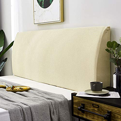 Bettkopfteil Bezug/Husse Kopfteil Bezug Bett Kopfteil Bezug/Husse, Kopfteilbezug Staubdichte Kopfteilbezug Kopfbedeckungen, Elastische All-Inclusive Bettkopfteilbezug,Beige-190~210CM Cover