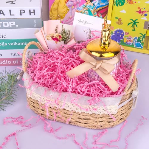 Image of Caleihd Crinkle Cut Paper Shred Filler Gift Cushion Streamer Pink
