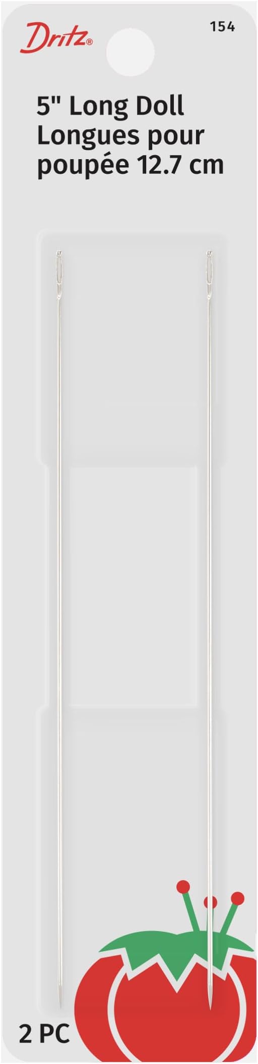 Dritz 154 Doll Hand Needles, Long, 5-Inch (2-Count) Nickel
