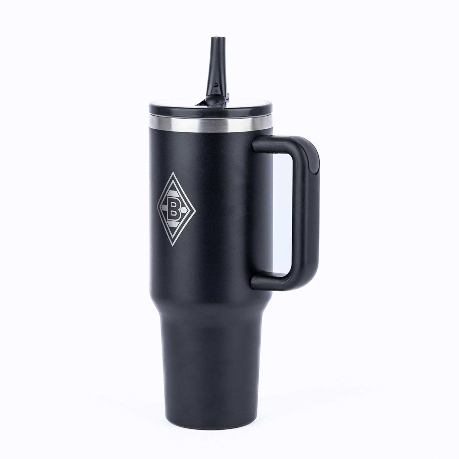 Borussia Mönchengladbach Thermobecher XXL | Offizieller Fanartikel Fohlenshop | 1,2L Edelstahl, klappbarer Strohhalm, spülmaschinengeeignet