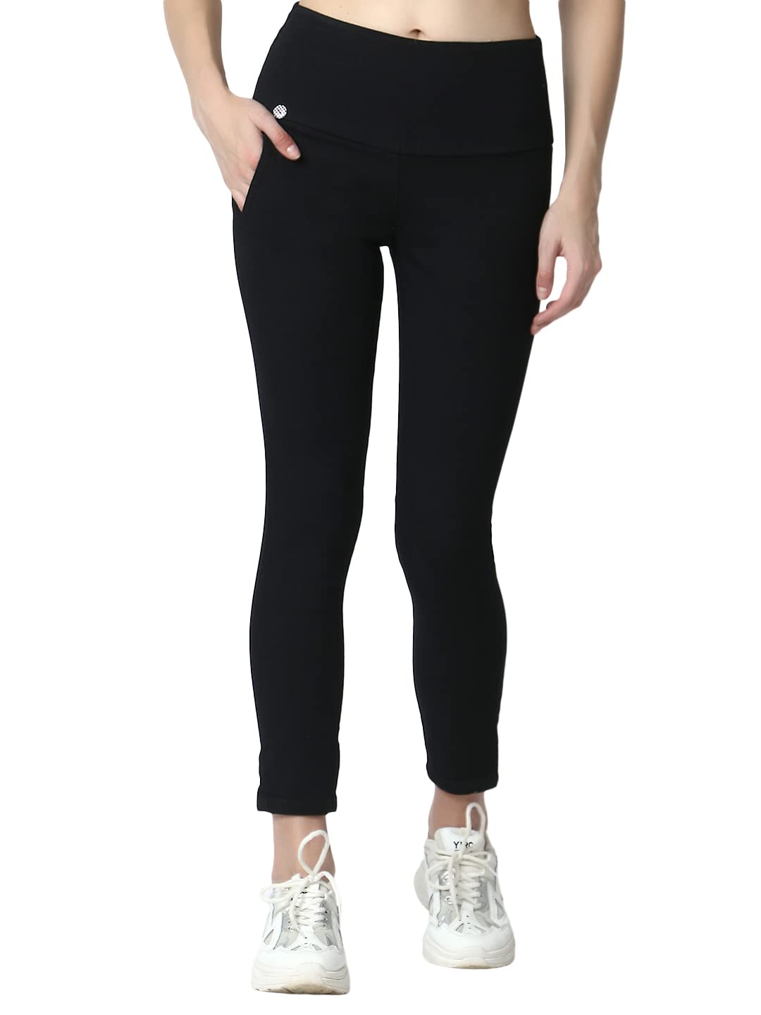 Skinny Fit Stretchable High Waist Ankle Length Jeggings for Women-image-34