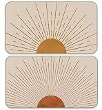 Nogrit Boho Sun Sunrise Sunshine Abstract Entrance Door Mat 17x30 Inch Set of 2 Non Slip Doormat Dec