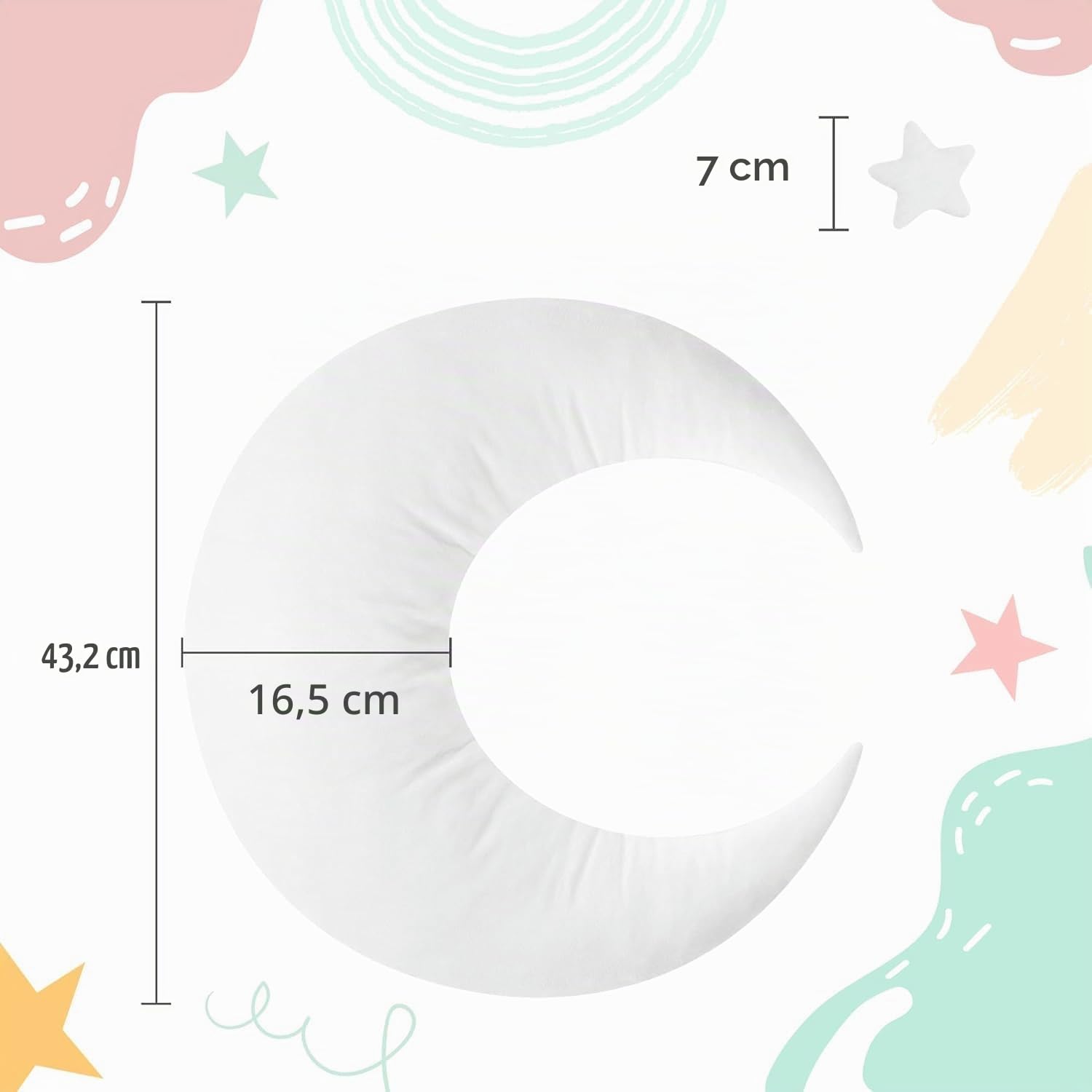 4 piezas de accesorios de fotografía para recién nacidos, media luna, cojín y estrellas, accesorios para fotos de bebé, decoración de cesta, accesorios para sesiones de fotos de bebé