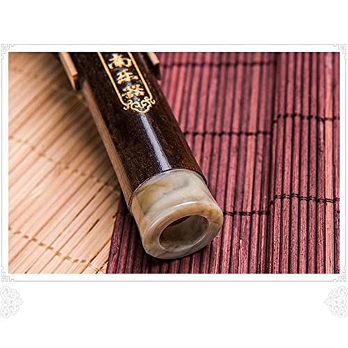 Flauta Hecha a Mano Hulusi Calabaza de bambú Negro Cucurbit Flauta Instrumento Musical étnico Clave de C con Estuche para Amantes de la música Principiantes