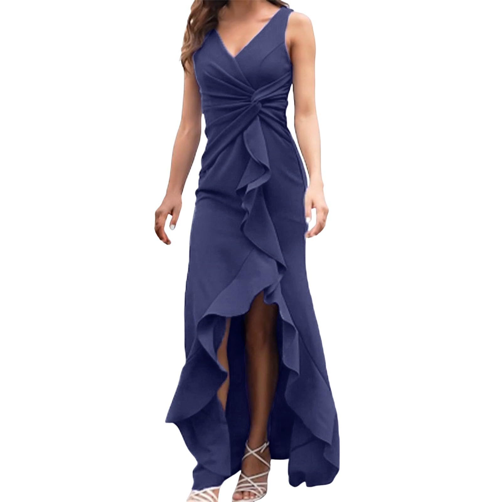 Genérico Vestidos De Fiesta Mujer Elegantes Vestido Invitada Boda Coctel Noche Party Gala Sexy Midi Aniversario Graduación Cumpleaños Largo