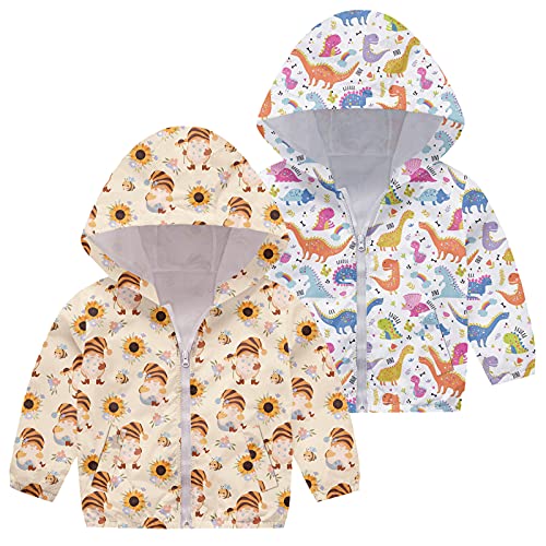 Jacket Baby Print Hooded Kids Toddler Zipper Windproof Coat Girls Autumn Girls Coat&jacket Toddler Quilted Jacket3