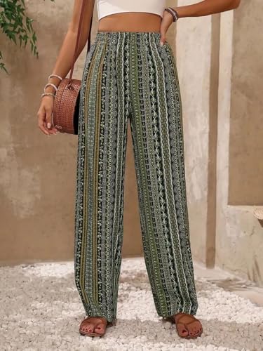 Wide Leg Pants Woman Stretchy Work Dress Pants Women Pull on Business Casual Slacks Trousers Fall Outfits