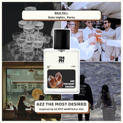 Image of TMPerfumehouse AZZ THE MOST DESIRED EDP for Men | Sweet, Seductive & Long Lasting Perfume Spray | Warmspicy, Amber & Sweet Fragrance | Luxury Gift for Him | TMPH | 50ml