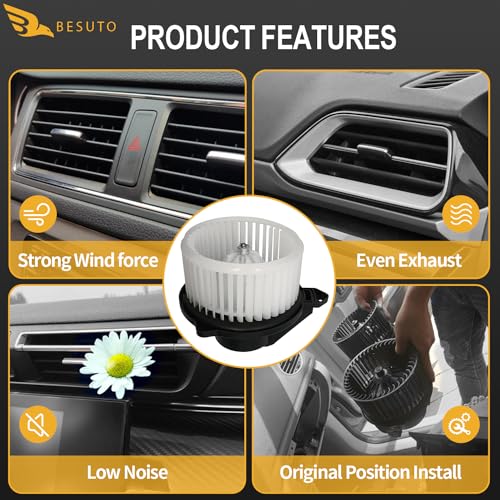 Image of Besuto 700012 HVAC Heater Blower Motor Compatible for Ram 1500 /2500 /3500,for 2002-2008 Pickup Truck,for Jeep Grand Cherokee 2002-2004 Sport Utility,Replaces#PM9198