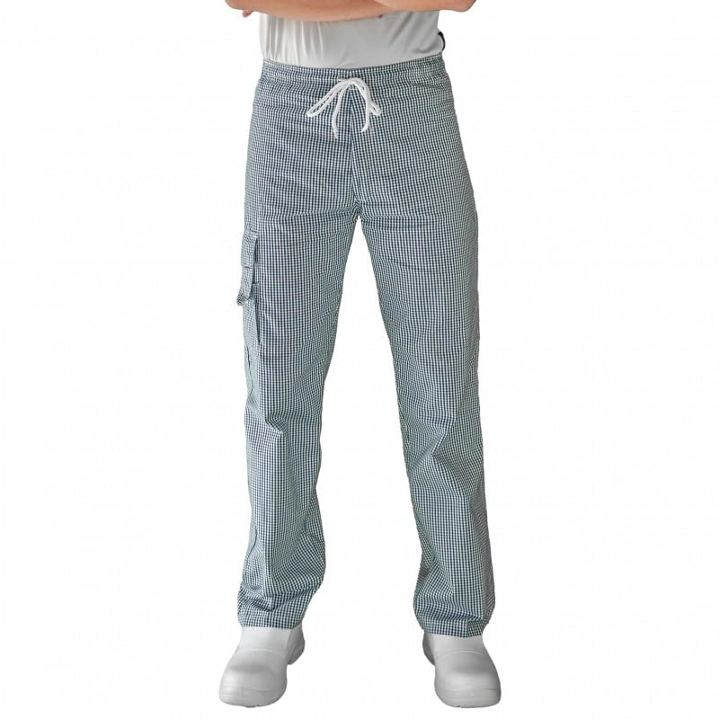 Carbonn - Pantalón de cocina elástico de ajedrez