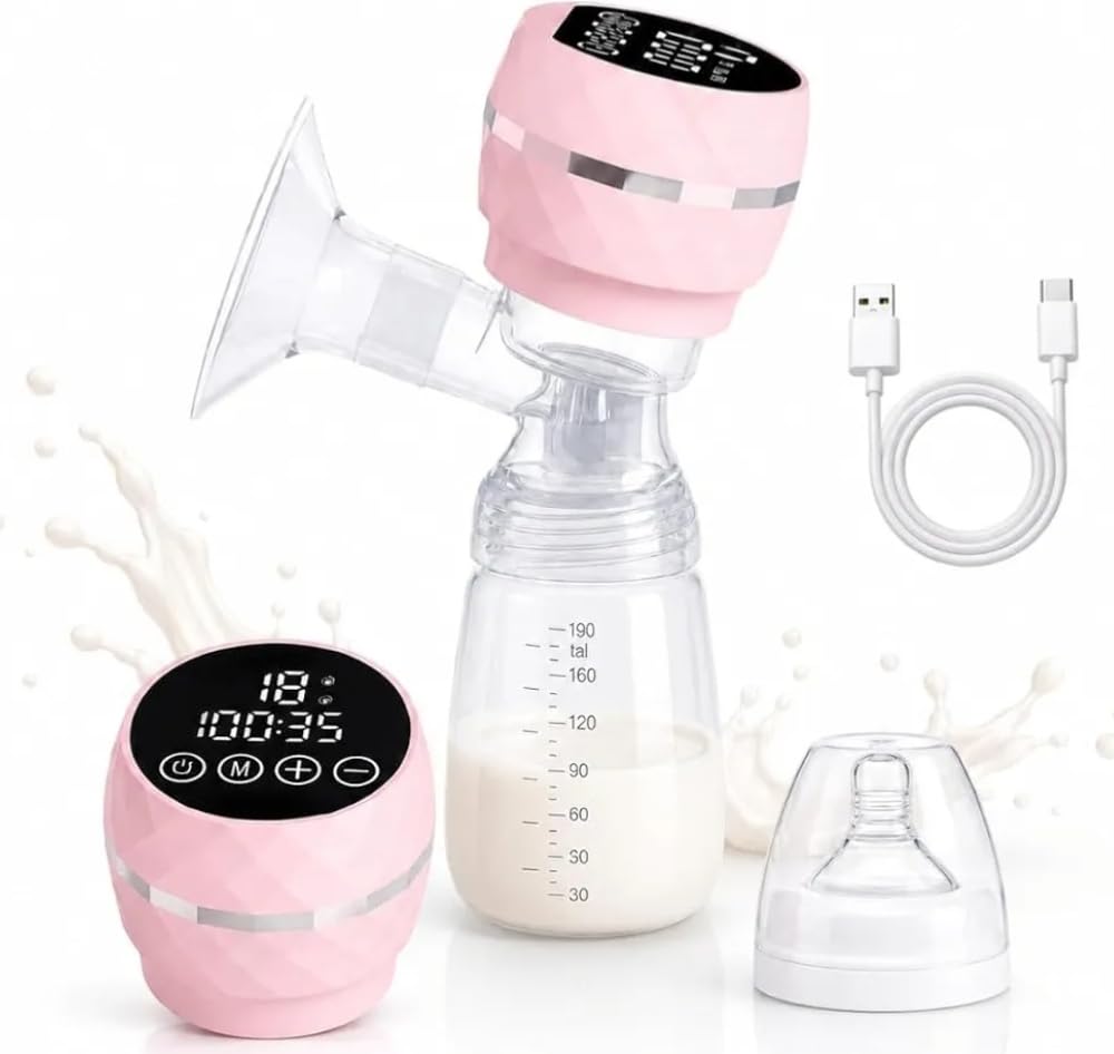 Rechargeable Breast Pump Electric with Digital Display, BPA-Free Breast Milk Extractor, Adjustable Suction Control, Anti-Backflow Protection, Portable Nursing Pump-image-12