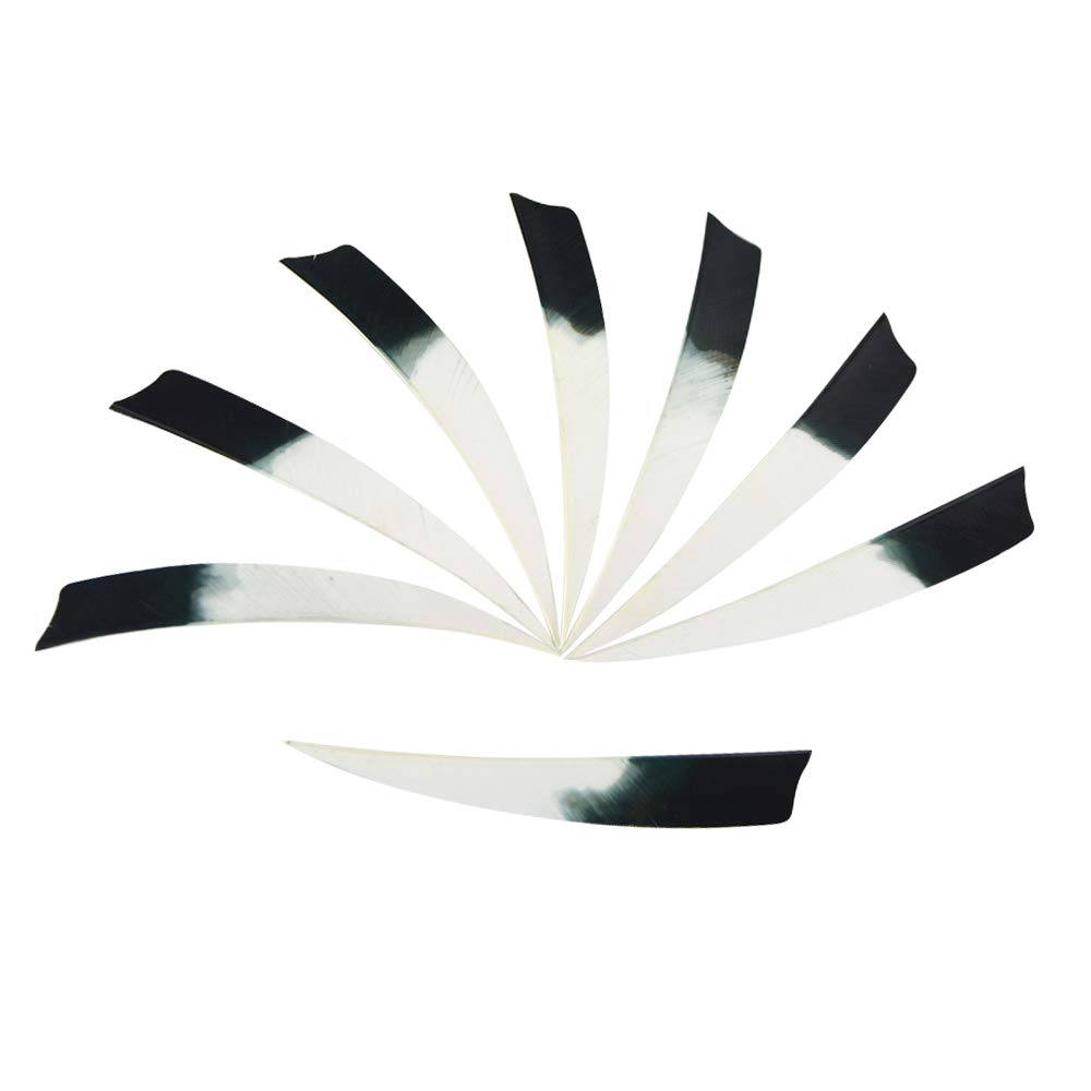 Plumes Naturelles Pour Flèches - Bouclier Gauche 3 Pouces Barré - Lot De 25