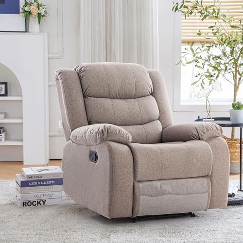 Image of Urban living - Illinois Single Seater Fabric Manual Recliner | 1 Seater Sofa | Single Sofa Recliner | 1 Seater Chair Sofa | 1 Year Warranty | Brown