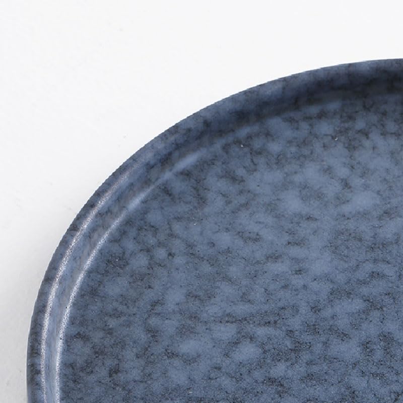 Assiette à dîner en céramique gris pierre, style nordique occidental, effet marbre, porcelaine, assiette plate empilable