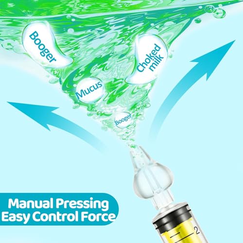 Image of Baby Nasal Aspirator, Nasal Syringe for Baby Syringe Nasal Irrigator with Professional Reusable Silicone Nasal Suction Tip Nose Cleaner for Irrigation Nasal Spray Nasal Hygiene (Yellow, 2 Pieces)
