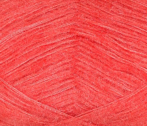Image of M.G ENTERPRISE Knitting Wool Yarn, Soft Fancy Feather Wool Peach 200 GMS Best Used with Knitting Needles, Soft Fancy Wool-VE Art-HEF