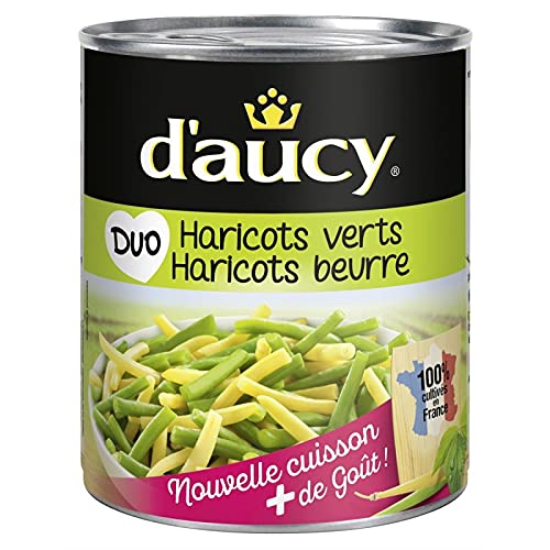 D'AUCY: Délice de légumes - Duo de haricots verts et beurre très fins - 455g Coupés avec soin pour préserver leur saveur - Prêts à déguster Idéal - Le Lot De 4