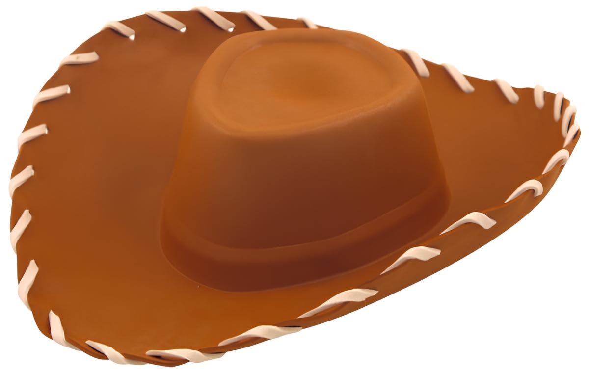 GETINSTYLE SHOP Cowboy Hat Wild West with Wide Brim and White Stitches for Men and Women Adult, One Size (Brown)