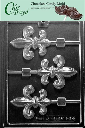 Cybrtrayd D097 - Stampo per caramelle al cioccolato, Fleur-De-Lis Lolly Dads and Moms