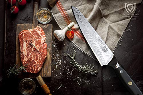 DALSTRONG Chef Knife - 7" Shogun Series - Damascus - Japanese AUS-10V Super Steel -G10 Handle - w/Sheath - Thumbnail 7
