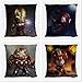 JWEK Taie d'oreiller Ensemble De 4 Super-Héros Mignon Iron Spider Man Panthère Noire Canapé Housse de Coussin Décoratif de Bande Dessinée Coton Lin Taie d'oreiller 45X45Cm