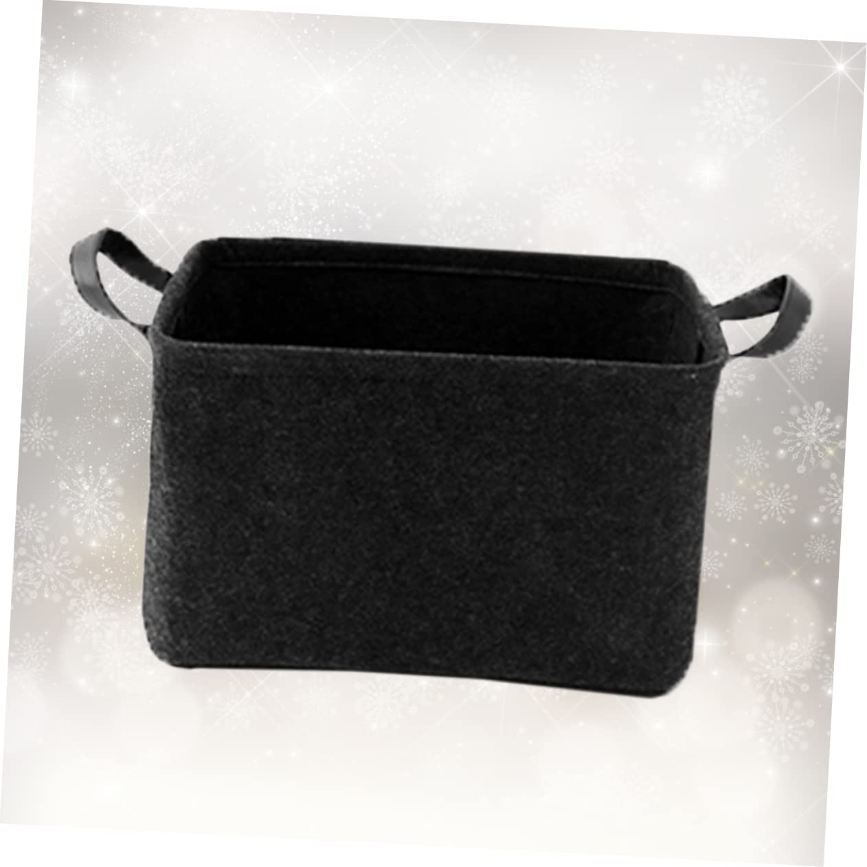 1pieza Cesta De Almacenamiento De Fieltro Pequeña Oscuro Contenedor De Almacenamiento No Organizador De Escritorio Para Hogar Para Guardar Artículos Juguetes y Comida