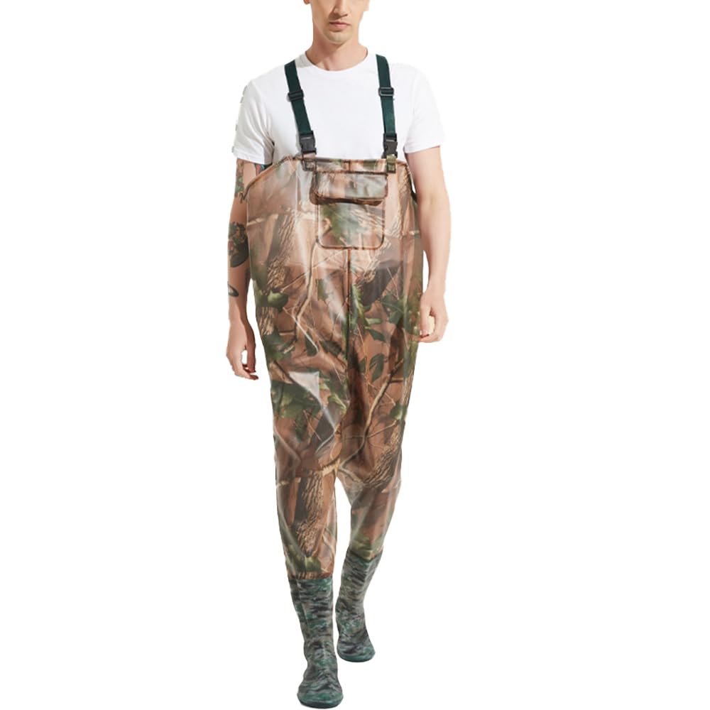Waders uomo donna in neoprene traspirante con stivali in gomma antiscivolo composito PVC pantaloni da pesca Crosswater Waders per pesca sport acquatici