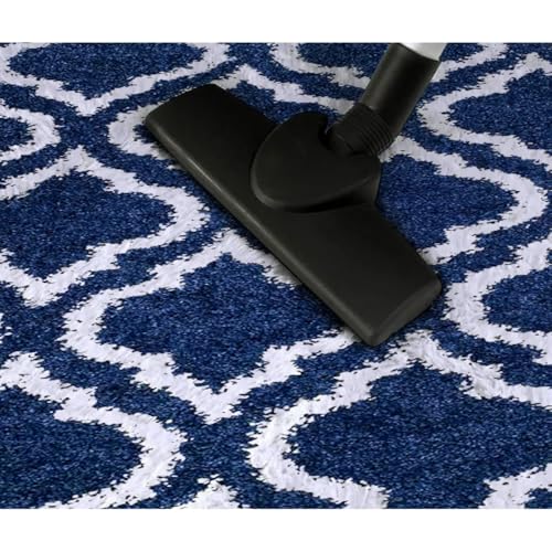 Image of 2x6 feet Soft Area Rug for Living Room and Bedroom, Modern Indoor Floor Carpet with Non-Slip Backing, Comfortable Decorative Home Decor Rug, Easy Clean & Durable- (Blue M III, Oval)